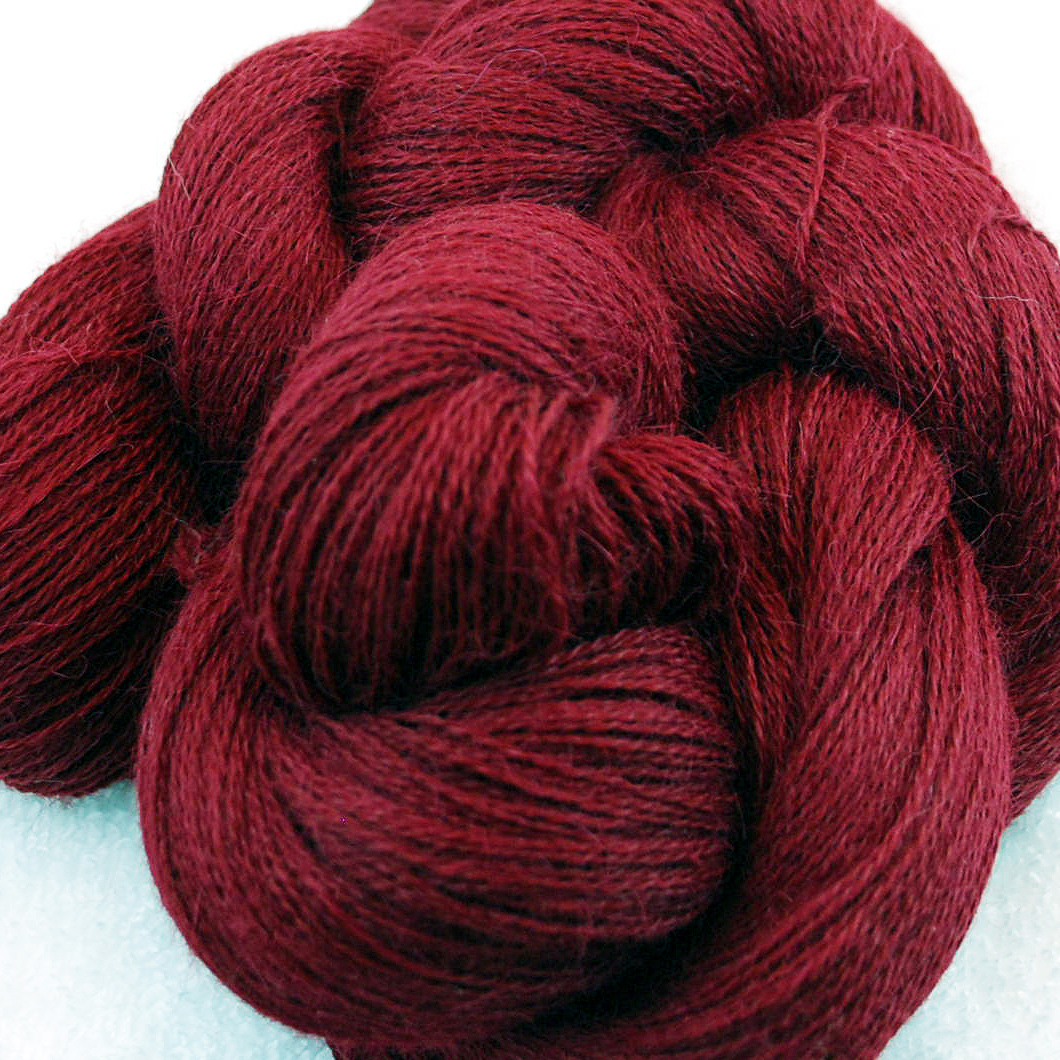 Product Details, OmShanti Red - 100% Red Eri (Wild Silk) Yarn, 20/2 lace  weight, Natural (Undyed), Yarns - Undyed